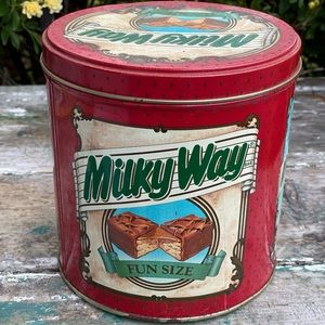 Milky Way vintage 1989 metal canister